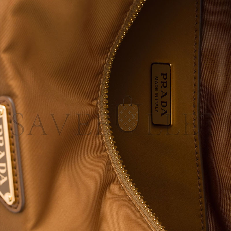 PRADA EXPLORE SMALL RE-NYLON AND LEATHER SHOULDER BAG 1BH232 (25*12.5*9.5cm)